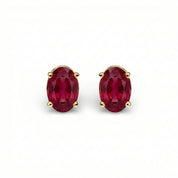 L'Ovale® Ruby Stud Earrings, Gold Vermeil