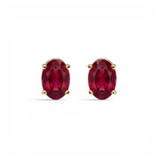 L'Ovale® Ruby Stud Earrings, 14K Gold