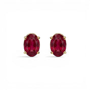 L'Ovale® Ruby Stud Earrings, Gold Vermeil