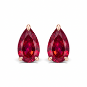 La Poire® Ruby Stud Earrings, 14K Rose Gold