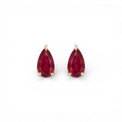 La Poire® Ruby Stud Earrings, 14K Rose Gold