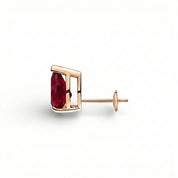 La Poire® Ruby Stud Earrings, 14K Rose Gold