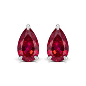 La Poire® Ruby Stud Earrings, 14K White Gold