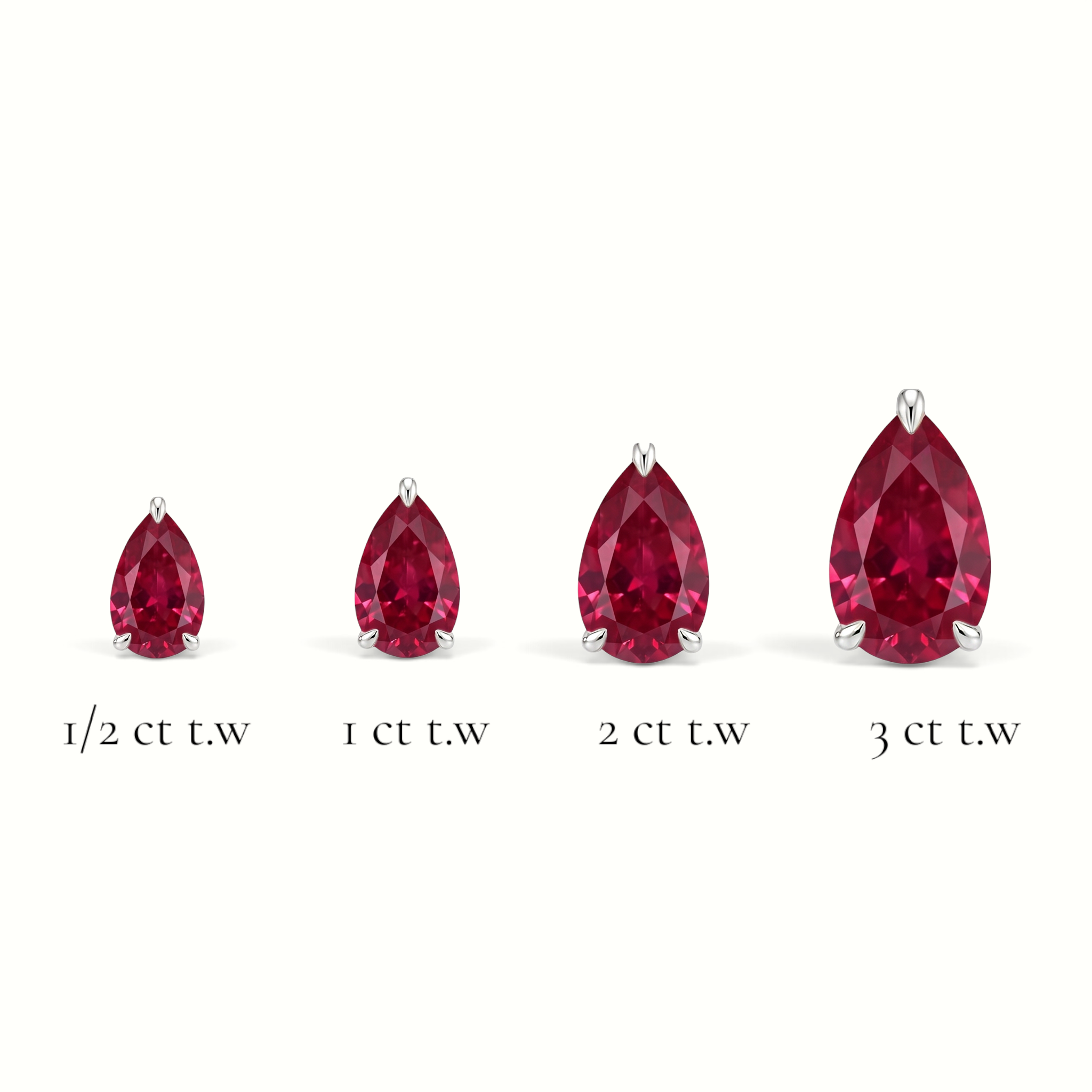 La Poire® Ruby Stud Earrings, 14K White Gold