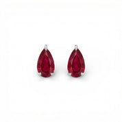 La Poire® Ruby Stud Earrings, Sterling Silver