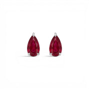 La Poire® Ruby Stud Earrings, Platinum