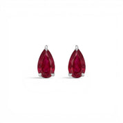 La Poire® Ruby Stud Earrings, 14K White Gold
