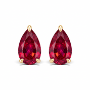 La Poire® Ruby Stud Earrings, 14K Yellow Gold