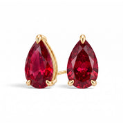 La Poire® Ruby Stud Earrings, 14K Yellow Gold