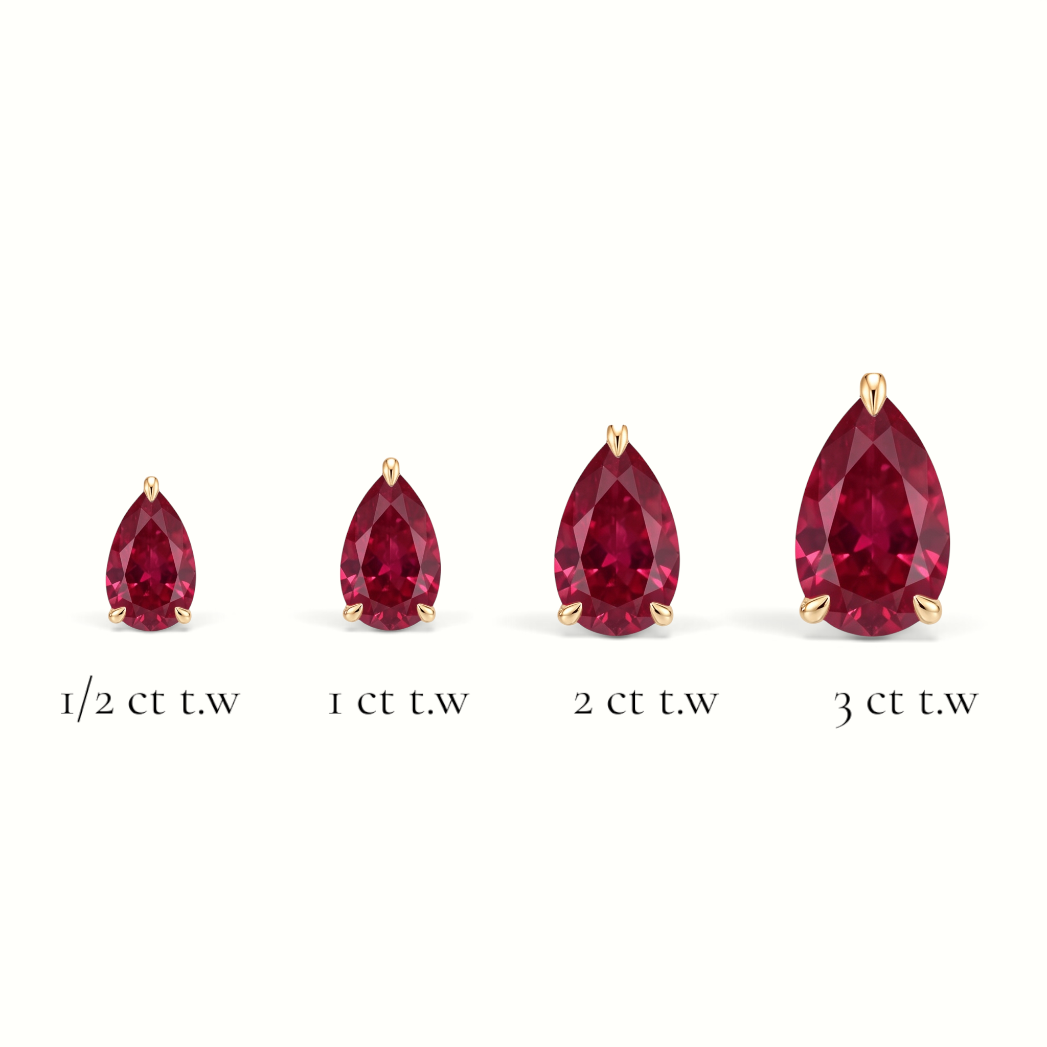 La Poire® Ruby Stud Earrings, 14K Yellow Gold