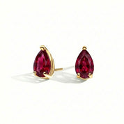 La Poire® Ruby Stud Earrings, Gold Vermeil