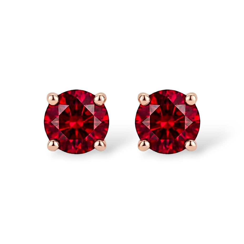 La Ronde® Ruby Stud Earrings, 14K Rose Gold