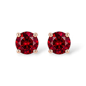 La Ronde® Ruby Stud Earrings, 14K Rose Gold