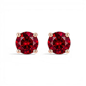 La Ronde® Ruby Stud Earrings, 14K Rose Gold