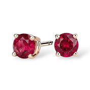 La Ronde® Ruby Stud Earrings, 14K Rose Gold