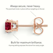 La Ronde® Ruby Stud Earrings, 14K Rose Gold