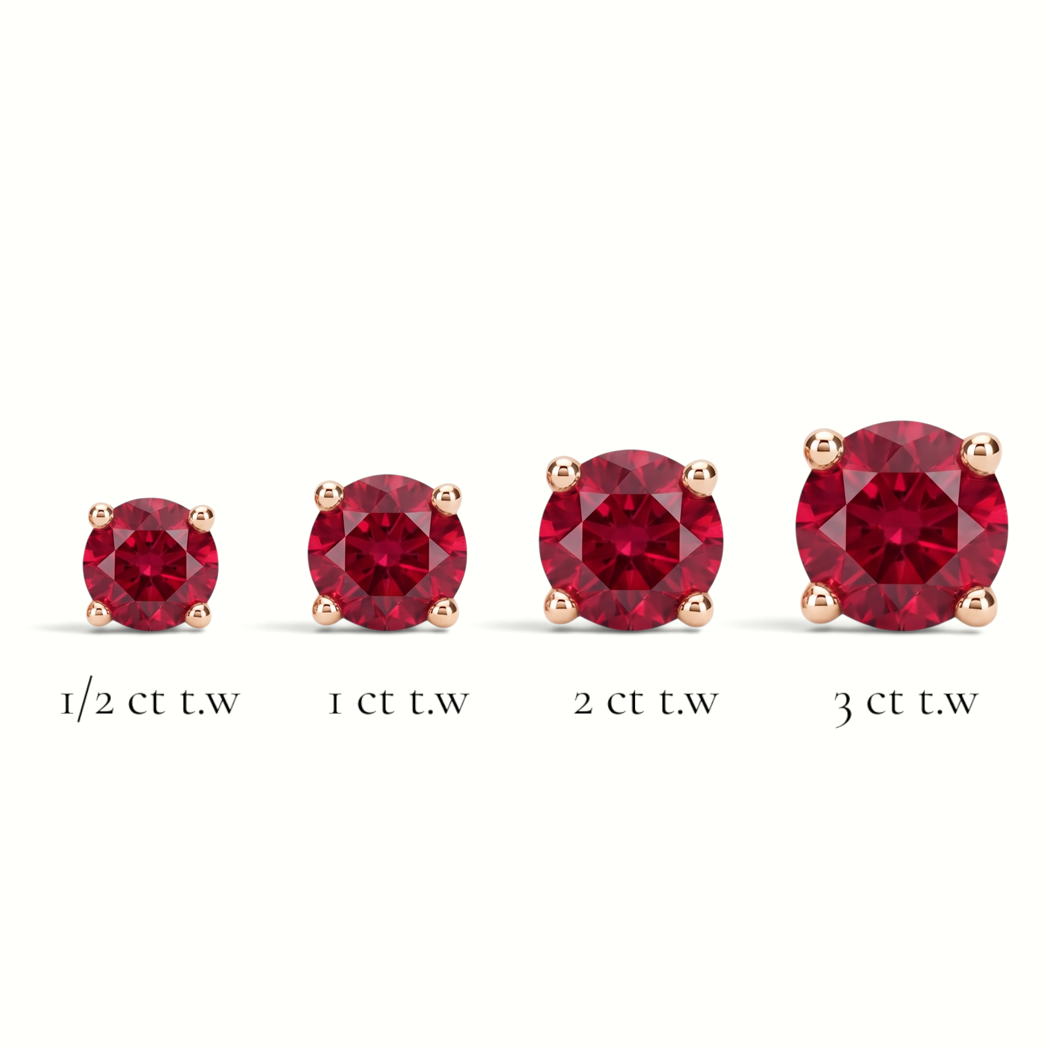 La Ronde® Ruby Stud Earrings, 14K Rose Gold