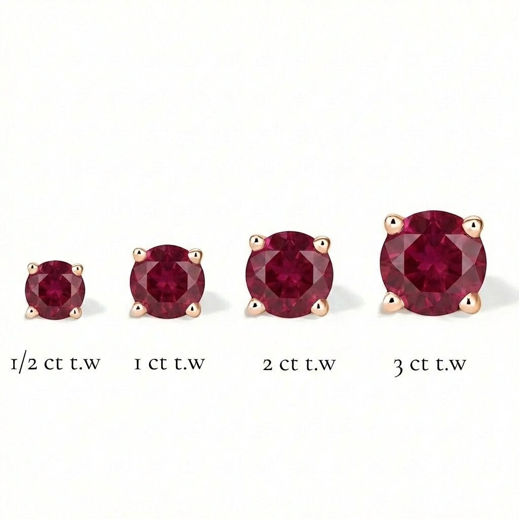 La Ronde® Ruby Stud Earrings, 14K Rose Gold