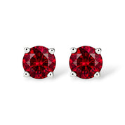 La Ronde® Ruby Stud Earrings, 14K White Gold