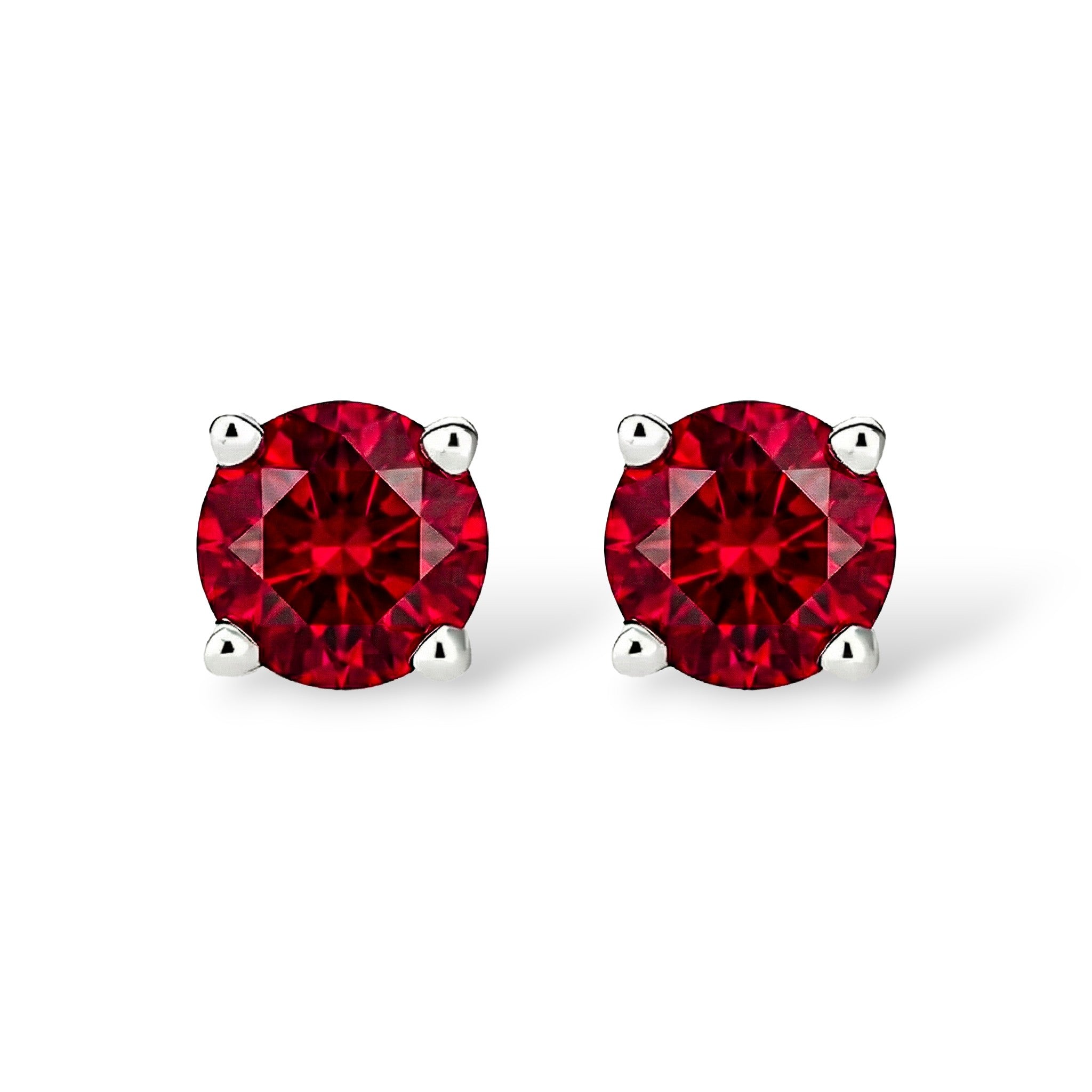 La Ronde® Ruby Stud Earrings, Sterling Silver
