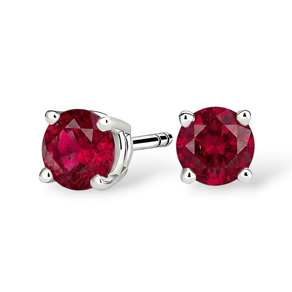 La Ronde® Ruby Stud Earrings, Sterling Silver