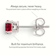 La Ronde® Ruby Stud Earrings, Sterling Silver