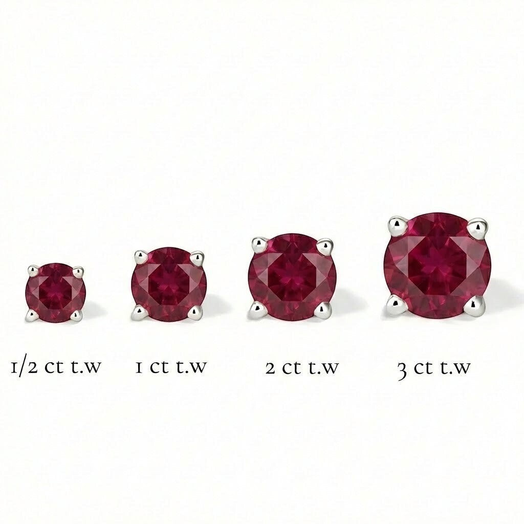 La Ronde® Ruby Stud Earrings, Sterling Silver