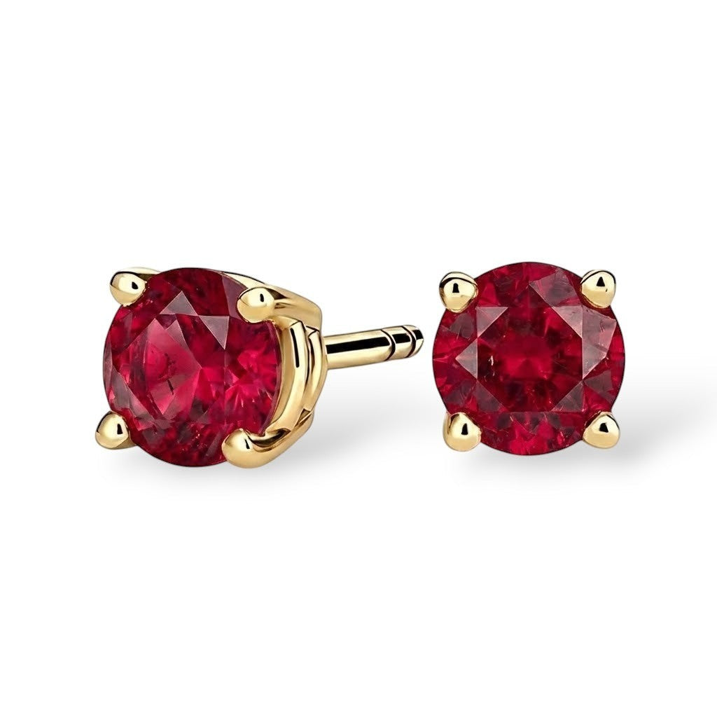 La Ronde® Ruby Stud Earrings, Gold Vermeil
