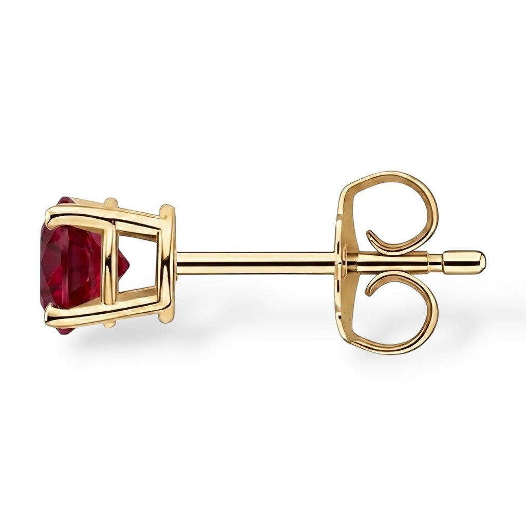 La Ronde® Ruby Stud Earrings, Gold Vermeil