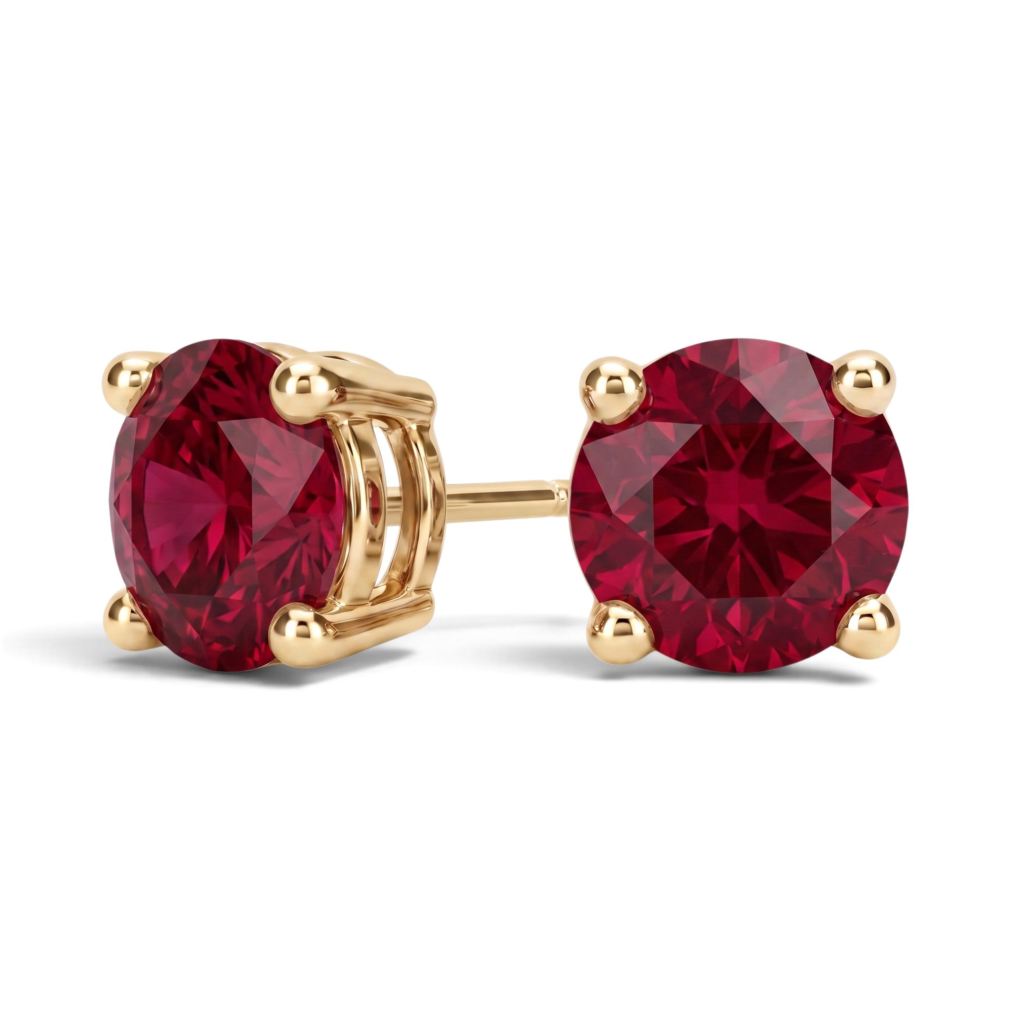 La Ronde® Ruby Stud Earrings, Gold Vermeil