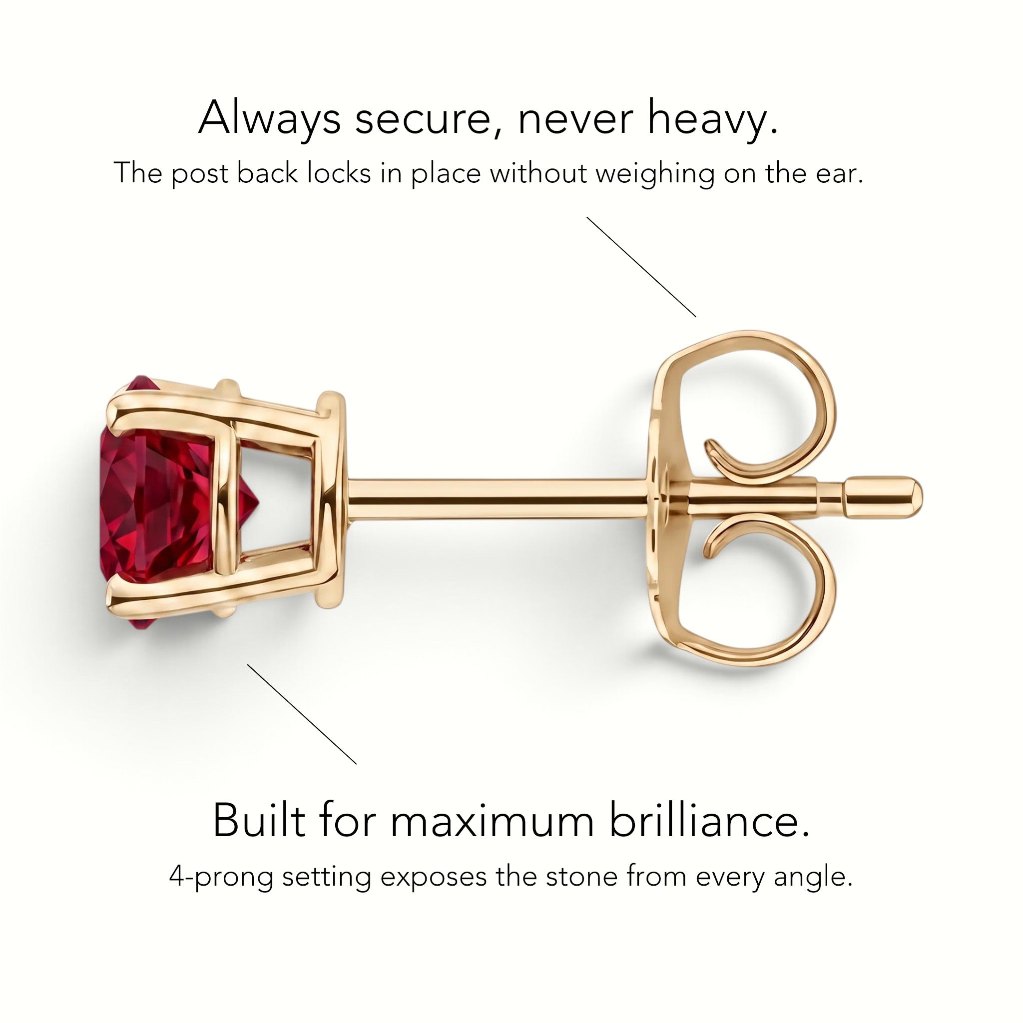 La Ronde® Ruby Stud Earrings, 14K Yellow Gold
