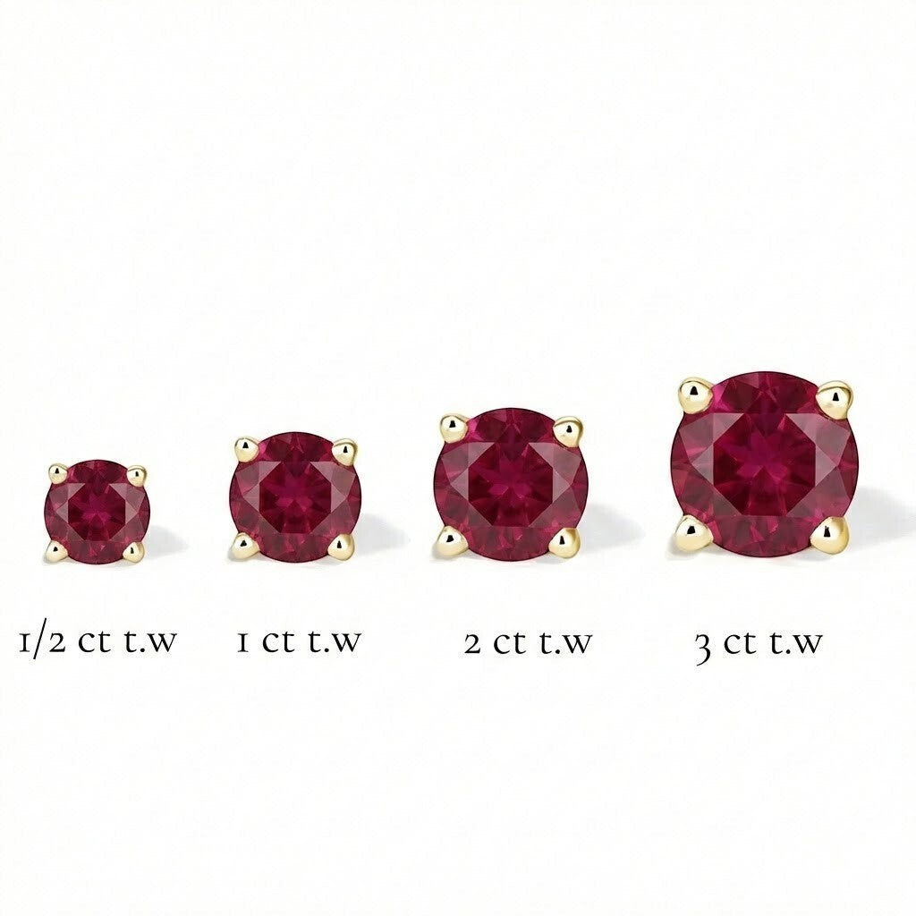 La Ronde® Ruby Stud Earrings, Gold Vermeil