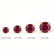 La Ronde® Ruby Stud Earrings, Gold Vermeil