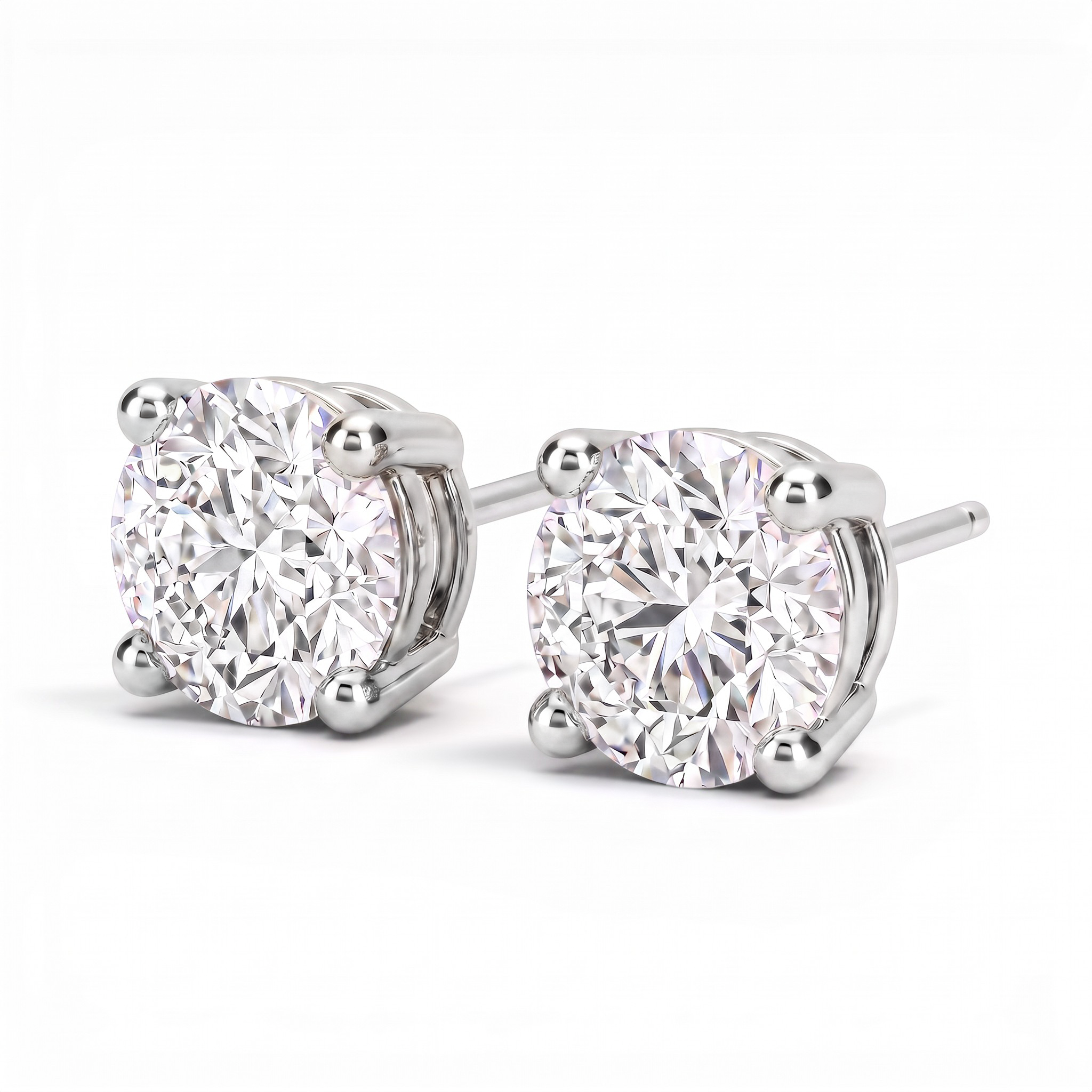 La Ronde® Diamond Stud Earrings, Platinum