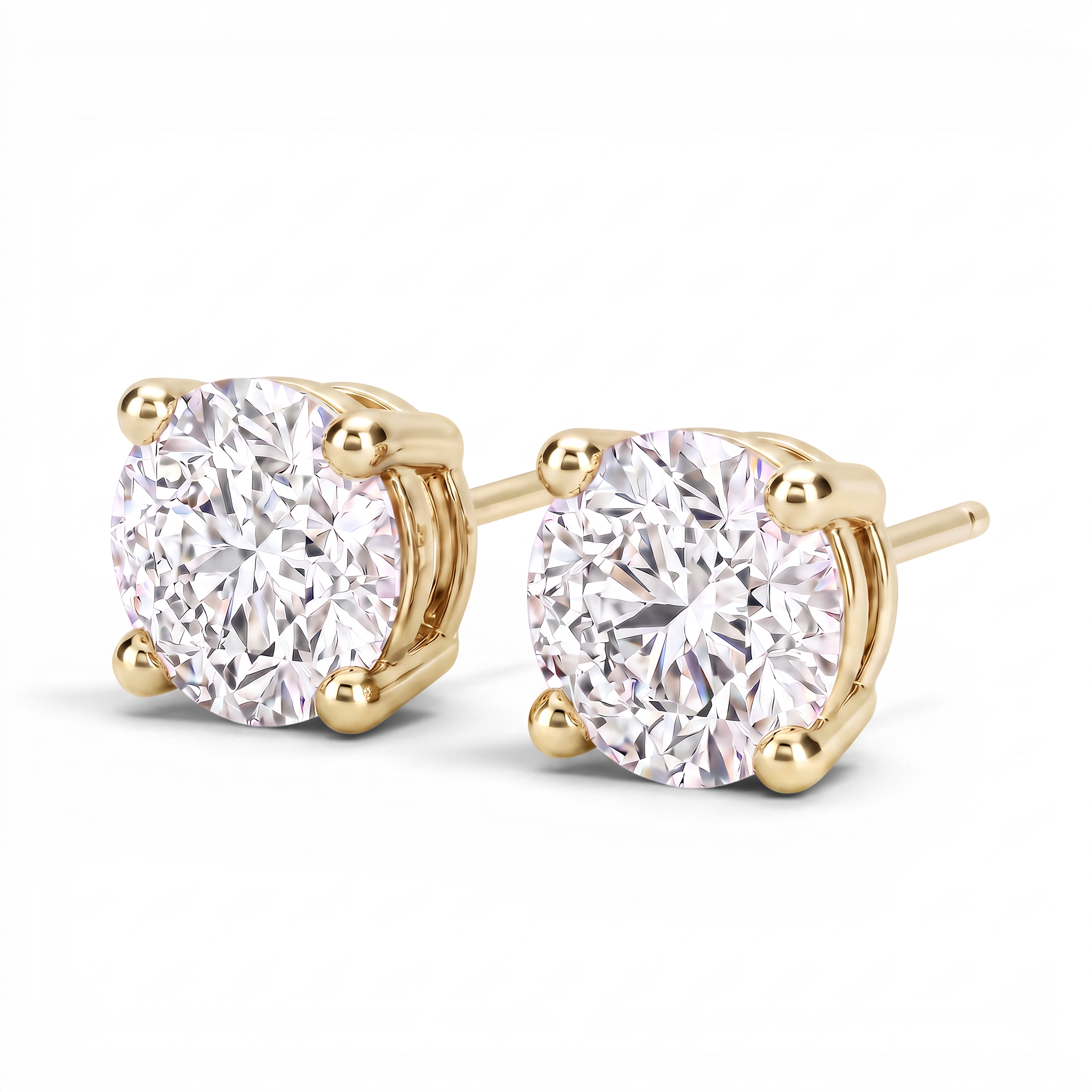 La Ronde® Diamond Stud Earrings, Gold Vermeil