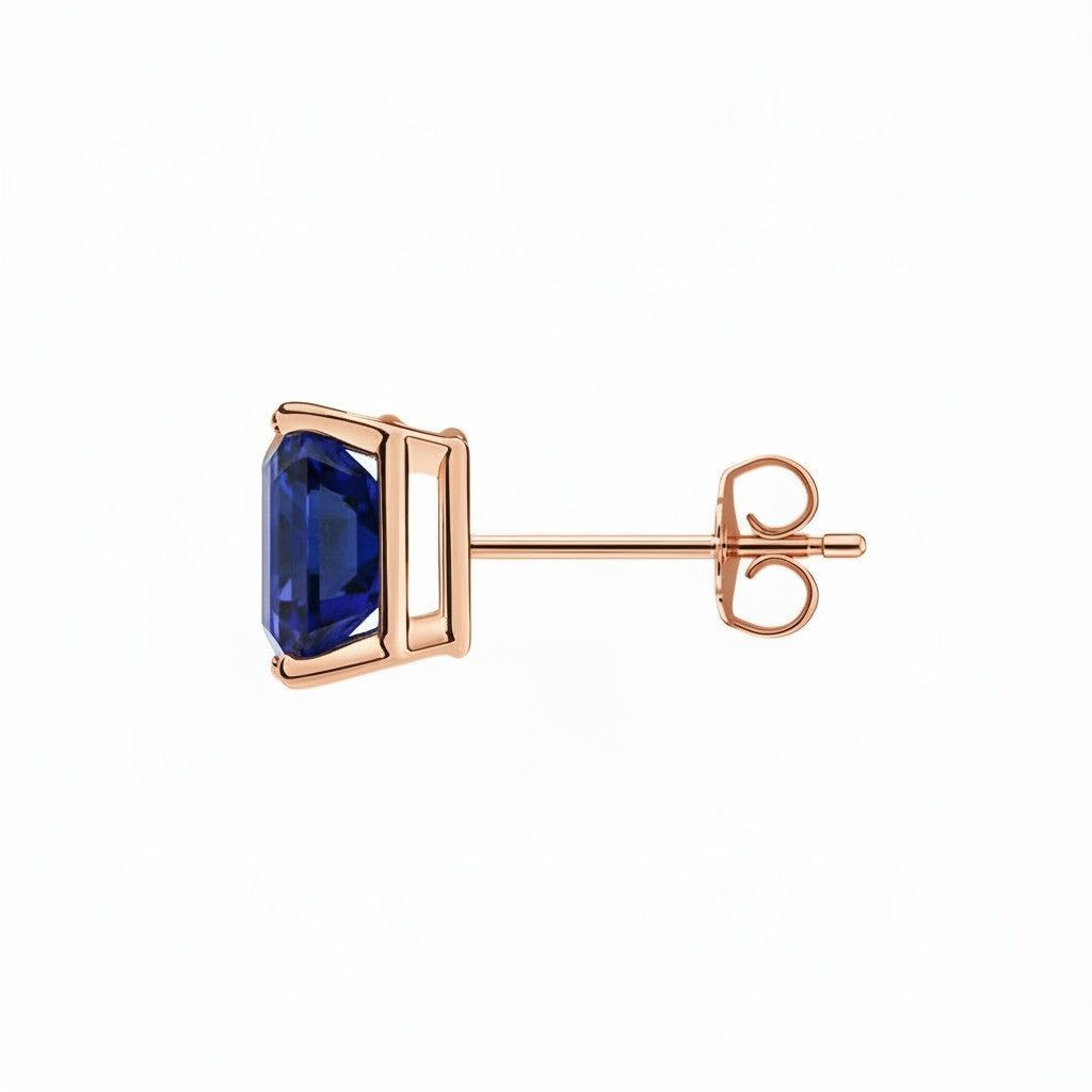 L'Emeraude® Sapphire Stud Earrings, 14K Rose Gold