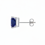 L'Emeraude® Sapphire Stud Earrings, 14K White Gold