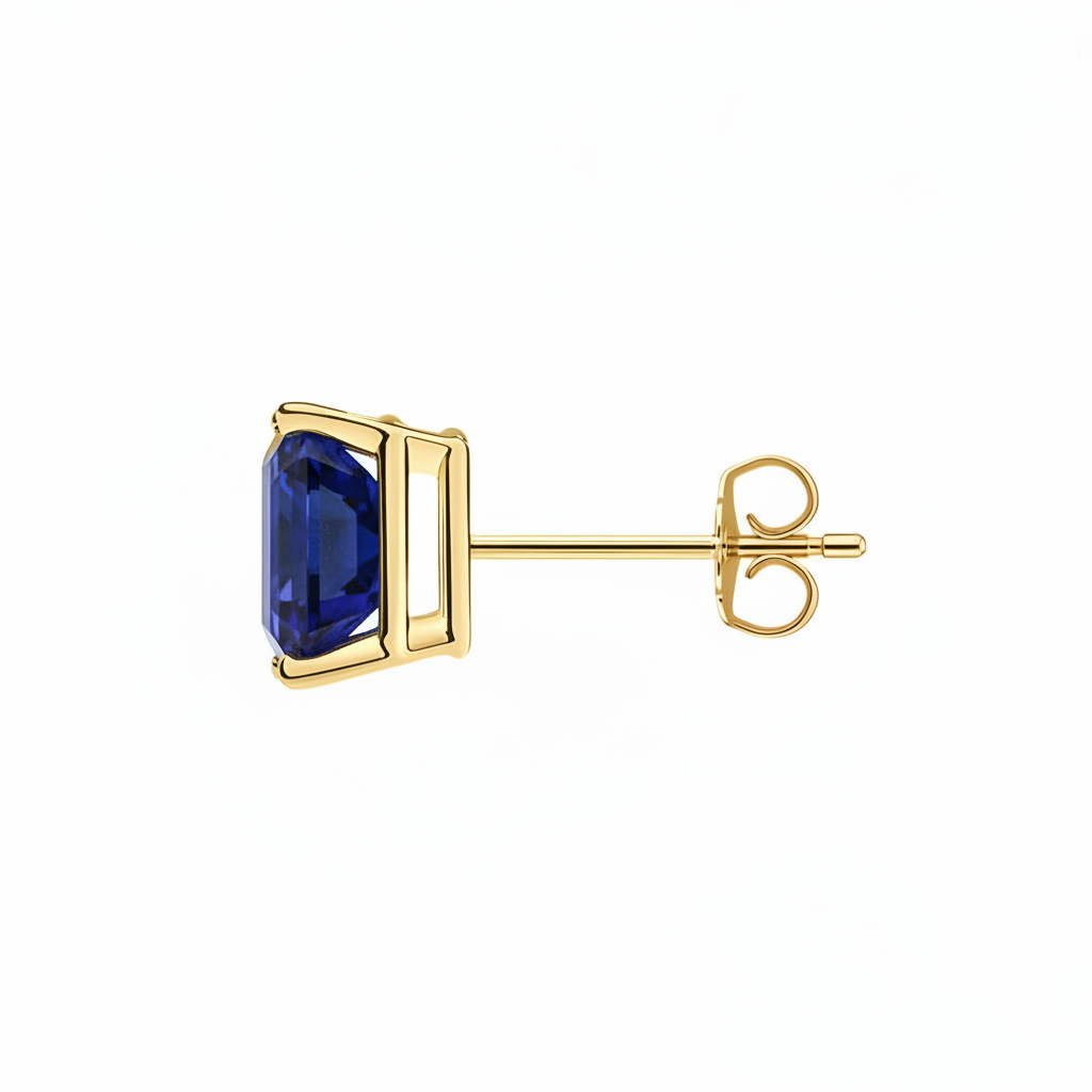 L'Emeraude® Sapphire Stud Earrings, 14K Gold
