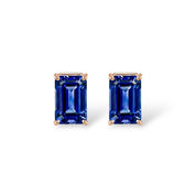 L'Emeraude® Sapphire Stud Earrings, 14K Rose Gold