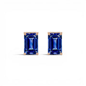 L'Emeraude® Sapphire Stud Earrings, 14K Rose Gold