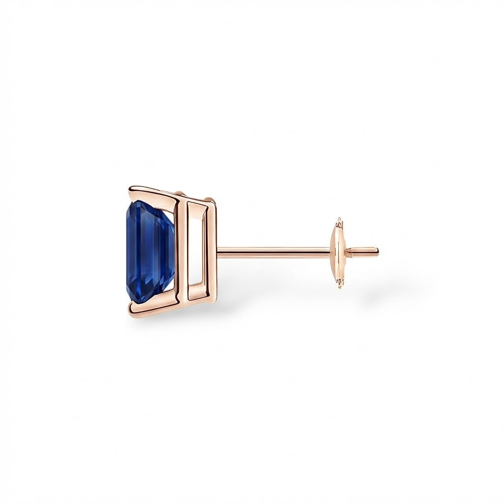 L'Emeraude® Sapphire Stud Earrings, 14K Rose Gold