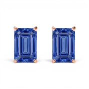 L'Emeraude® Sapphire Stud Earrings, 14K Rose Gold