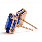 L'Emeraude® Sapphire Stud Earrings, 14K Rose Gold