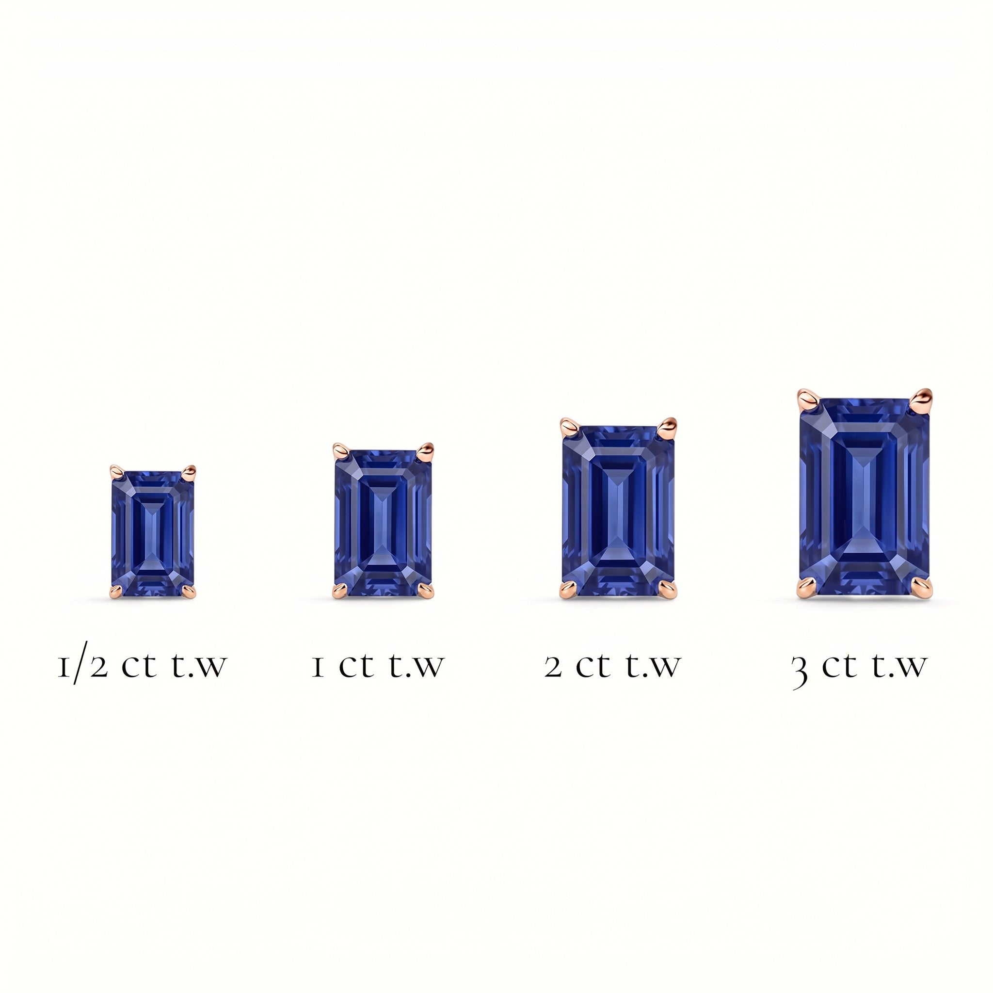 L'Emeraude® Sapphire Stud Earrings, 14K Rose Gold