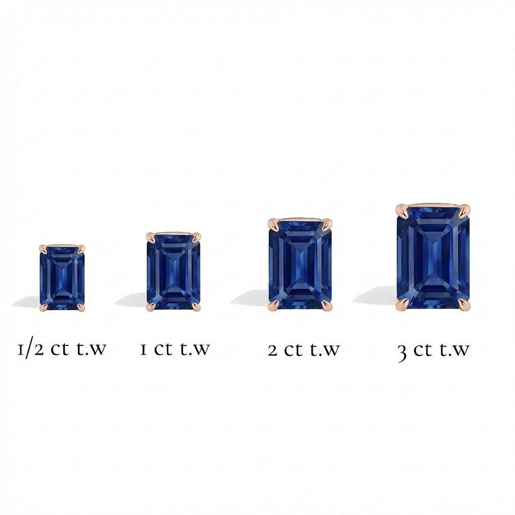 L'Emeraude® Sapphire Stud Earrings, 14K Rose Gold