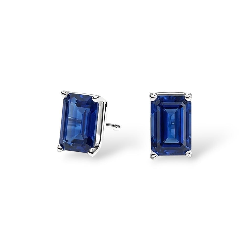 L'Emeraude® Sapphire Stud Earrings, Sterling Silver