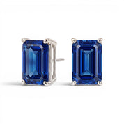 L'Emeraude® Sapphire Stud Earrings, Sterling Silver