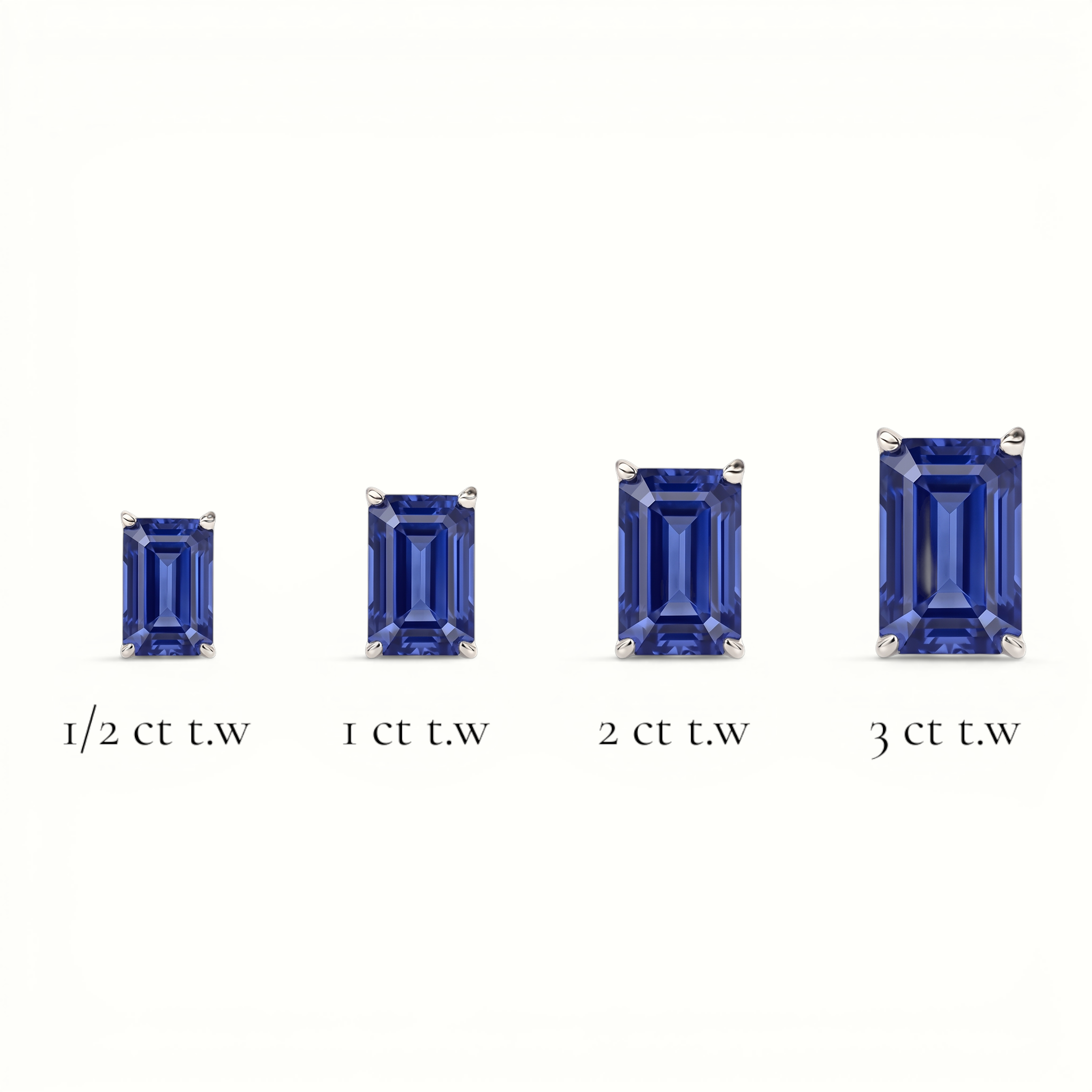 L'Emeraude® Sapphire Stud Earrings, Sterling Silver