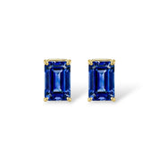 L'Emeraude® Sapphire Stud Earrings, Gold Vermeil