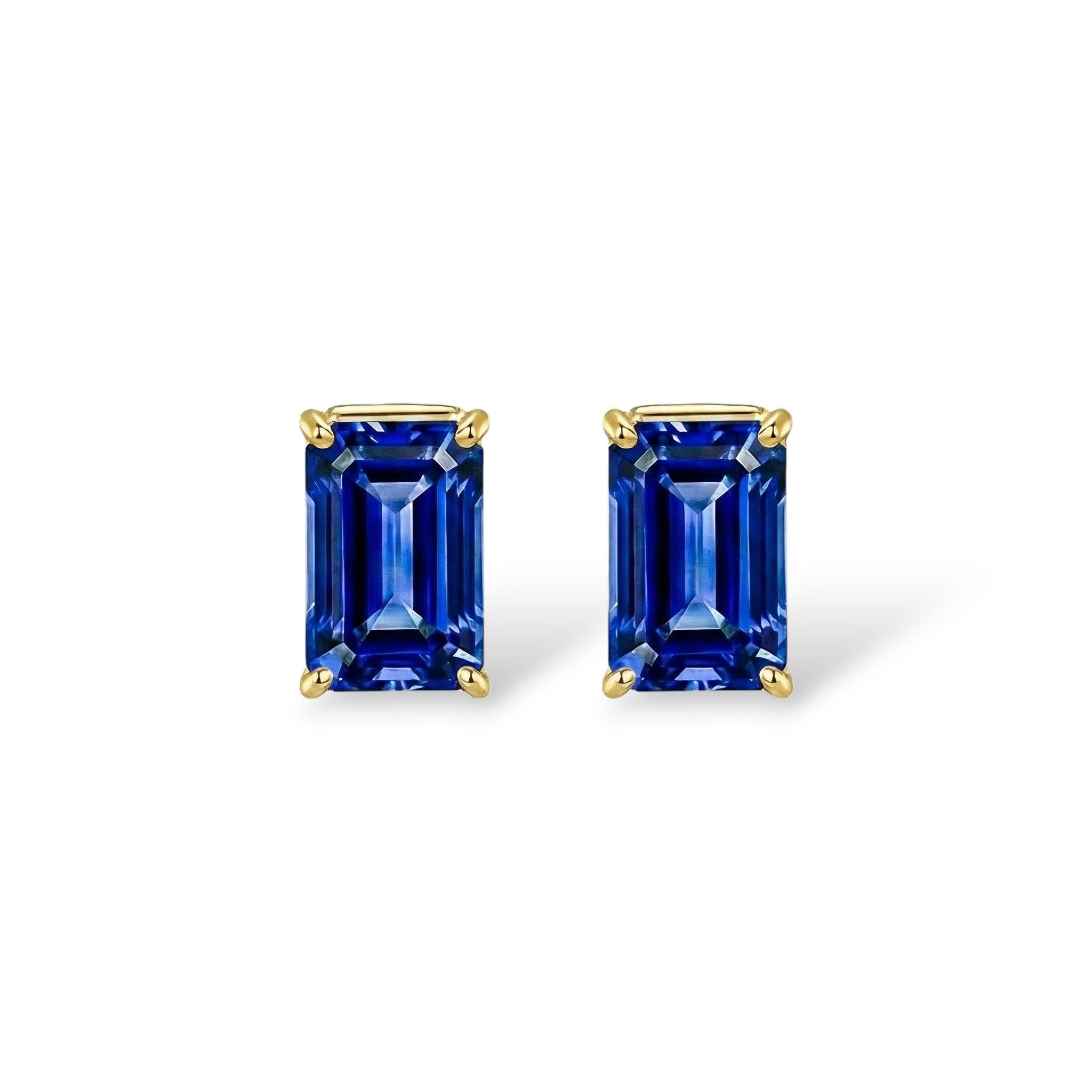 L'Emeraude® Sapphire Stud Earrings, Gold Vermeil